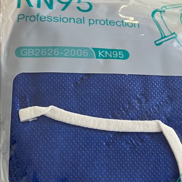 20 KN95 Certified Face Masks Navy Blue 5 layers Sealed Package - Picture 3 of 5